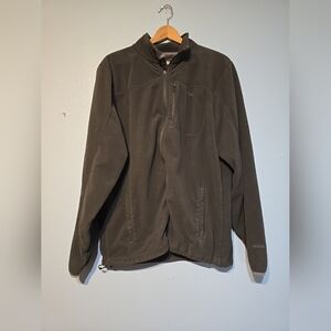 LL BEAN Men's Trail Fleece Full Zip Gray Jacket Size Large W/ 5 Pockets